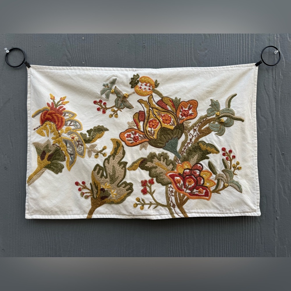 Embroidered Pillow Cover by Pottery Barn Cynthia Palampore Floral Standard Size